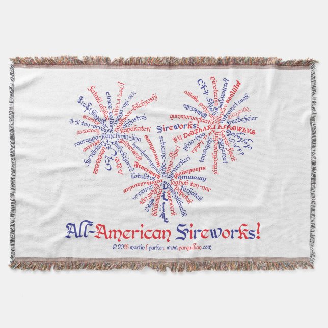All-American Fireworks Throw Blanket Decke (Vorderseite)