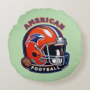 All-American Game Day Vibes – Vintage-Helm-Stil Rundes Kissen