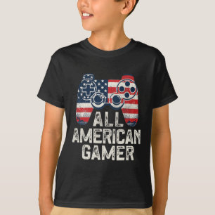 All American Gamer 4th July Video Game Gaming T-Shirt