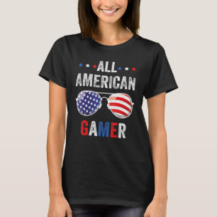 All American Gamer USA Flag 4. Juli Sonnenbrille T-Shirt