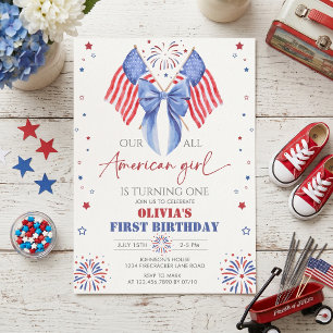 All American Girl 1. Geburtstagseinladung Einladung