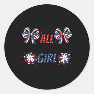 All American Girl 4. Juli Coquette Bows American Runder Aufkleber