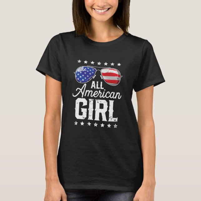 All American Girl 4. Juli Familienmatching T-Shirt (Vorderseite)