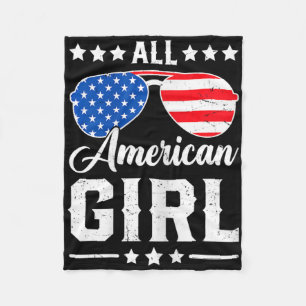 All American Girl 4. Juli Lustig Patriotisch USA Fleecedecke