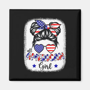 All American Girl 4. Juli-Shirt Frauen Unordentlic Magnet