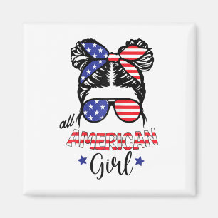 All American Girl 4. Juli Tochter Messy Bun U Magnet