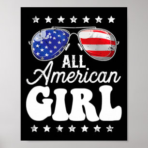 All American Girl 4. Juli Usa Boys Patriotic T Poster