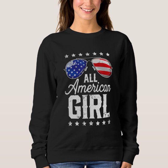 All American Girl 4th Of July Family Matching Sung Sweatshirt (Vorderseite)
