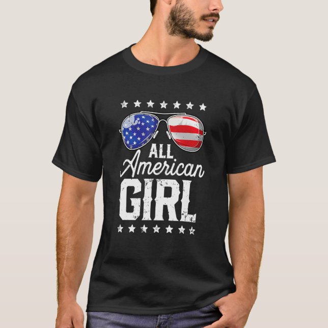 All American Girl 4th Of July Family Matching Sung T-Shirt (Vorderseite)