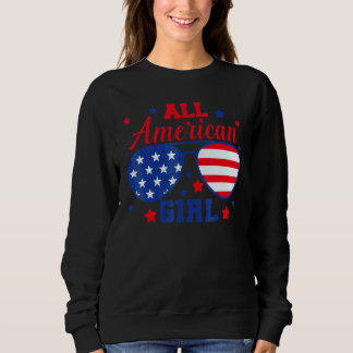 All American Girl 4th Of July Mädchen Kindersonnen Sweatshirt