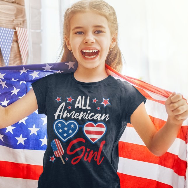 All American Girl" 4th of July –  Patriotic Girls! T-Shirt (Von Creator hochgeladen)