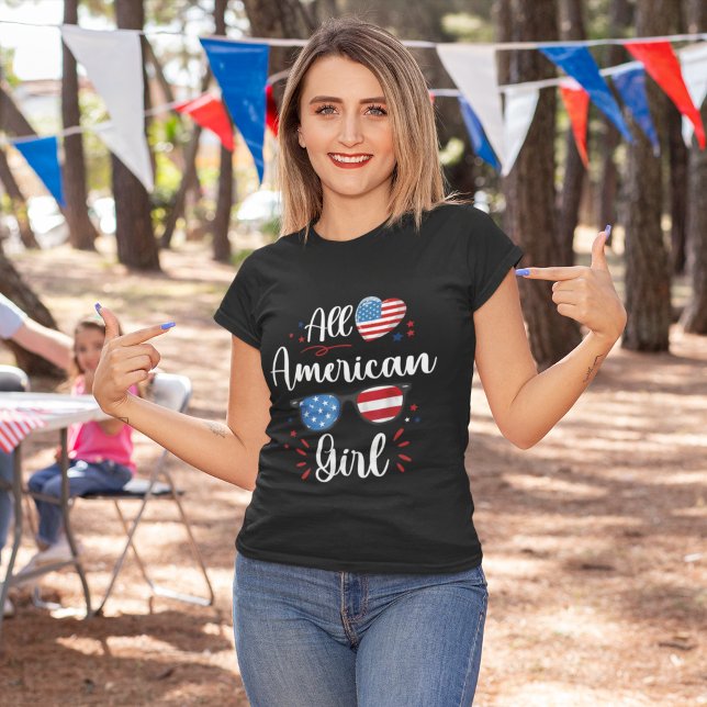 All American Girl American Patriot Gift T-Shirt (Von Creator hochgeladen)