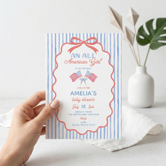All American Girl Baby Shower Einladung