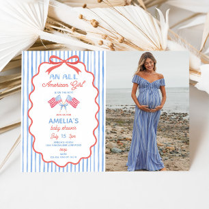 All American Girl Babyparty-Foto-Einladung Einladung