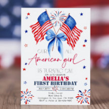 All American Girl Birthday Einladung 4. Juli