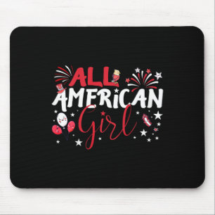 All American Girl For Independence Day Girls Patri Mousepad