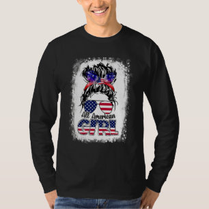 All American Girl gebleicht Patriotic 4. Juli T-Shirt