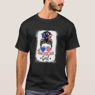 All American Girl gebleicht Patriotic 4. Juli T-Shirt