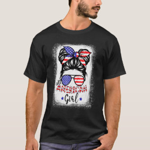All American Girl gebleicht Patriotic 4. Juli T-Shirt