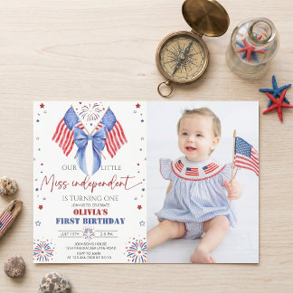 All American Girl Geburtstagsfoto-Einladung Einladung