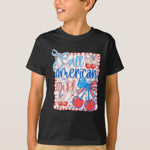 All American Girl Koketterie-Schleife 4. Juli Patr T-Shirt