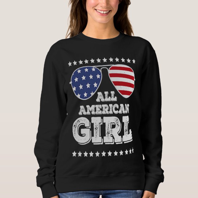 All American Girl Matching Family 4th July Girl Sweatshirt (Vorderseite)