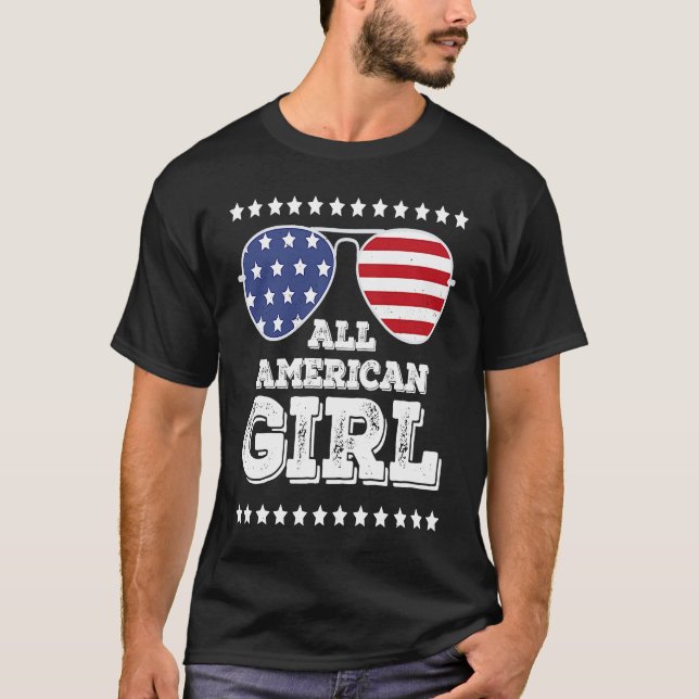 All American Girl Matching Family 4th July Girl T-Shirt (Vorderseite)