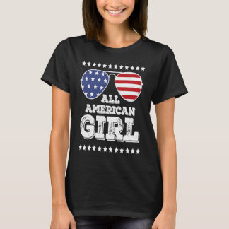 All American Girl Matching Family 4th July Girl T-Shirt