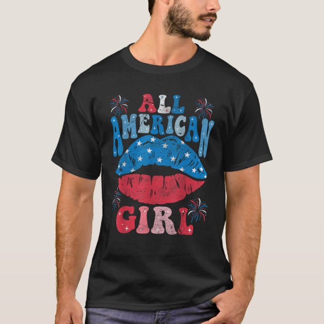All American Girl Niedlich 4. Juli Familienmatchin T-Shirt (Vorderseite)