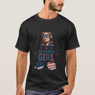 All American Girl Patriotic T - Shirt - Vintag USA