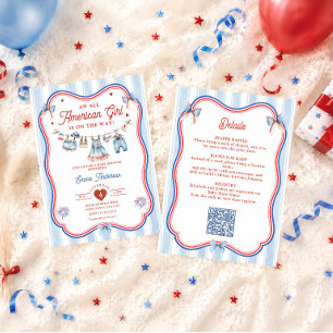 All American Girl Patriotische Babyparty Alles in Einladung