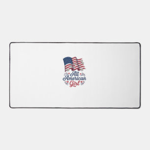 All American Girl Patriotisches Gänseblümchen-Flag Schreibtischunterlage