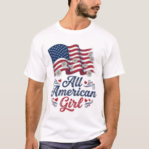 All American Girl Patriotisches Gänseblümchen-Flag T-Shirt