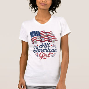 All American Girl Patriotisches Gänseblümchen-Flag T-Shirt