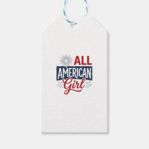 All American Girl Patriotisches Vintage-Shirt-Desi Geschenkanhänger