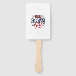 All American Girl Patriotisches Vintage-Vektordesi Fächer