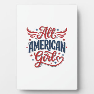 All American Girl Patriotisches Vintage-Vektordesi Fotoplatte