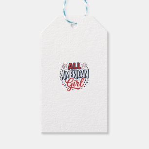 All American Girl Patriotisches Vintage-Vektordesi Geschenkanhänger