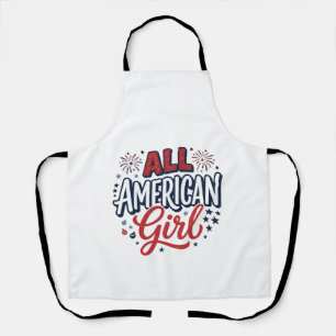 All American Girl Patriotisches Vintage-Vektordesi Schürze