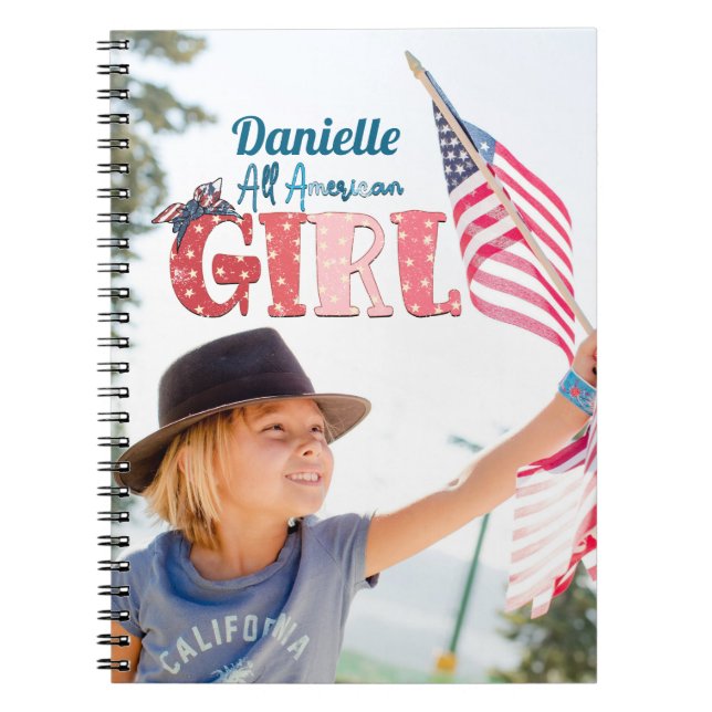 All American Girl Personalisiert Notebook Notizblock (Vorderseite)