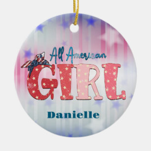 All American Girl Personalisierte Keramik Ornament