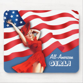 All-American Girl. Retro-Button Mousepad