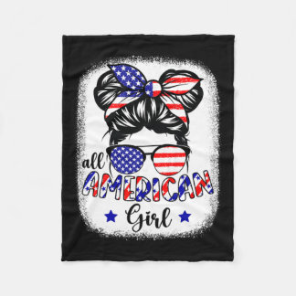 All American Girl Shirt USA Flag 4. Juli Frauen Ki Fleecedecke