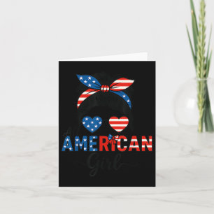 All American Girl USA Flag 4. Juli Frauen Kinder P Karte