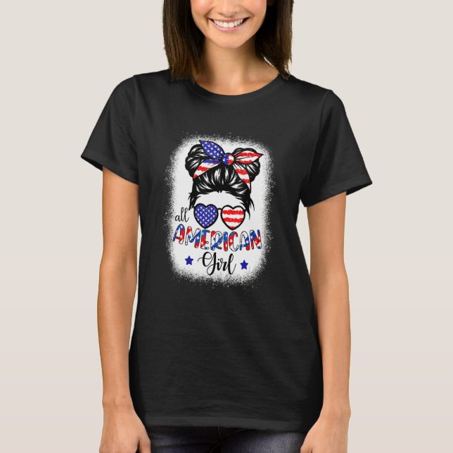 All American Girls 4th Of July Bleached  Daughter  T-Shirt (Vorderseite)