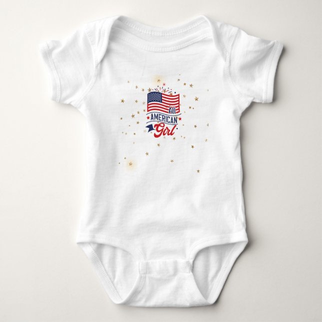 All American Girls Fireworks Baby Bodysuit Baby Strampler (Vorderseite)