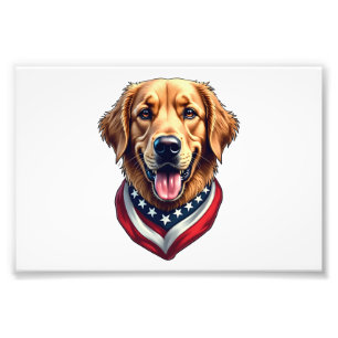 All American Golden Retriever Vintage T-Shirt 4 Fotodruck