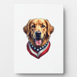 All American Golden Retriever Vintage T-Shirt 4 Fotoplatte