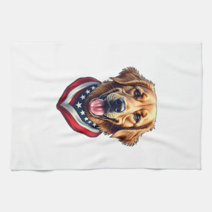 All American Golden Retriever Vintage T-Shirt 4 Geschirrtuch
