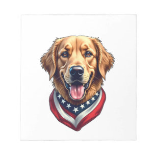 All American Golden Retriever Vintage T-Shirt 4 Notizblock